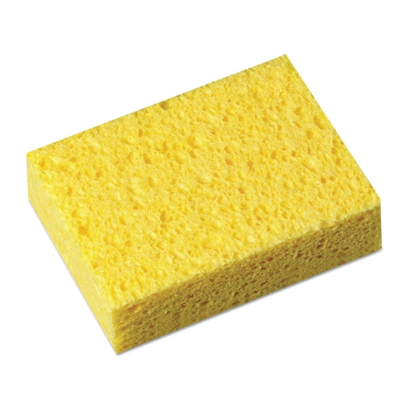 Boardwalk Scrubbing Sponge Light Duty 3.6 x 6.1 0.7" Thick Yellow/White Individually Wrapped