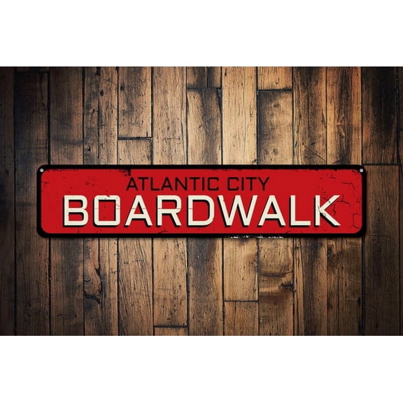 Boardwalk Sign Boardwalk Location Sign Custom Beach House Sign Boardwalk Signs Metal Beach House Decor - Size: 16 x 4 Inches