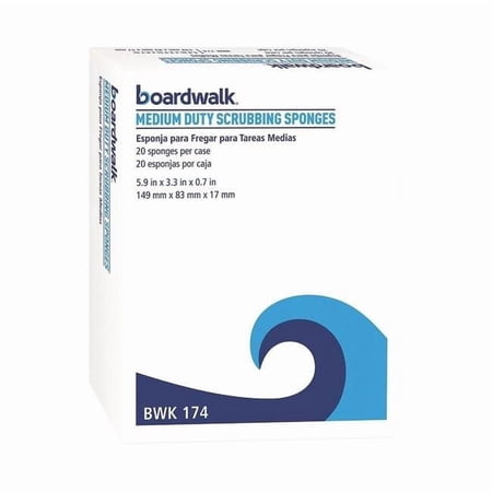 Boardwalk Med Duty Scrubbing Sponge,Ylw/Grn,PK20 BWK174