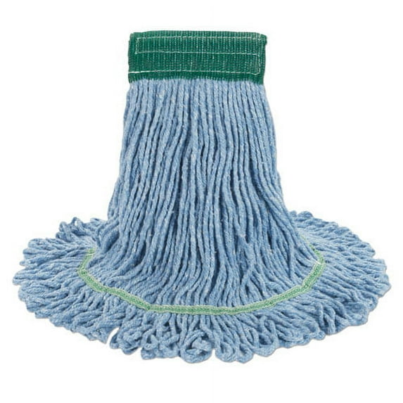Boardwalk® Super Loop Wet Mop Head, Cotton/synthetic Fiber, 5" Headband, Medium Size, Blue, 12/carton