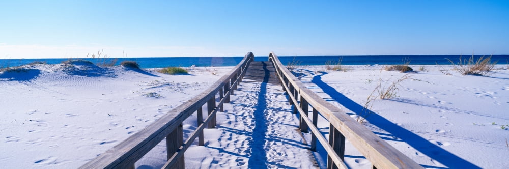Boardwalk at Santa Rosa Island near Pensacola Florida Canvas Art - Panoramic Images (36 x 12)