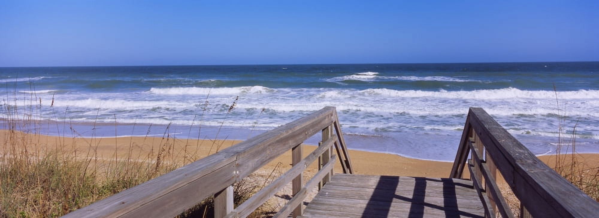 Boardwalk leading towards a beach Playlinda Beach Canaveral National Seashore Titusville Florida USA Canvas Art - Panoramic Images (27 x 9)