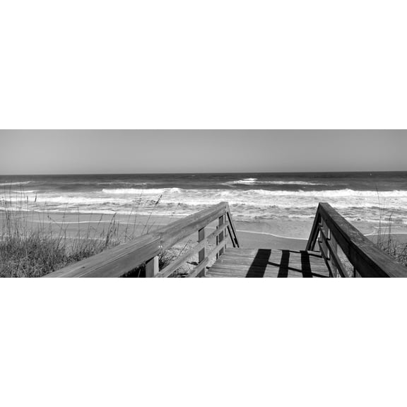 Boardwalk leading towards a beach Playlinda Beach Canaveral National Seashore Titusville Florida USA Canvas Art - Panoramic Images (7 x 18)