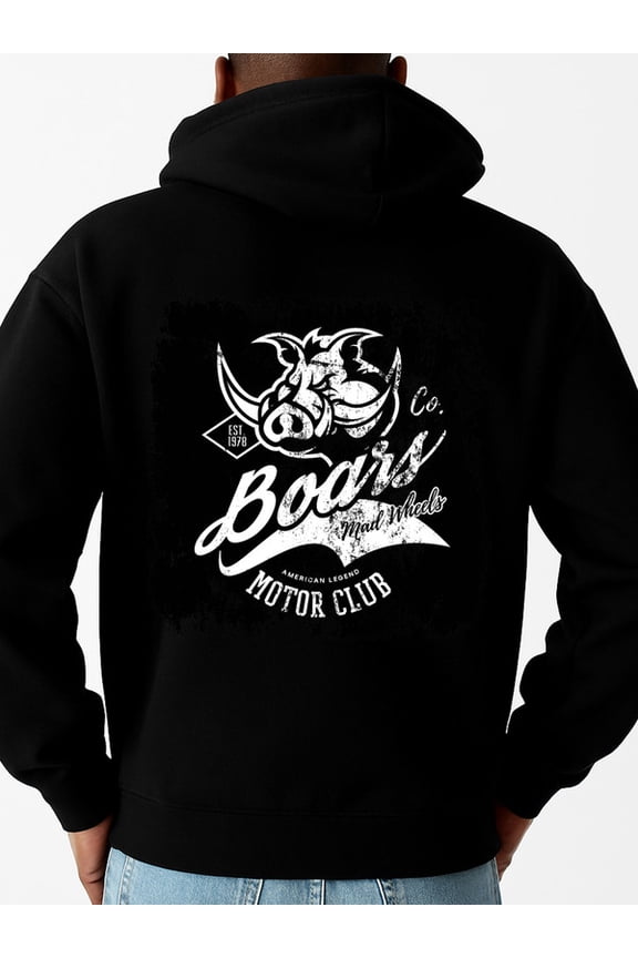 Boars Motor Club funny hoodies funny humor men polyester black hoodies for autumn and winter Clothing aesthetic vintage funny humor Retro Unisex Shirt Graphic Tee tshirts
