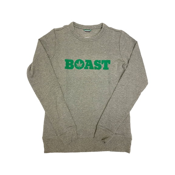 Boast Women's Logo Crewneck Sweatshirt, Small, Heather Gray