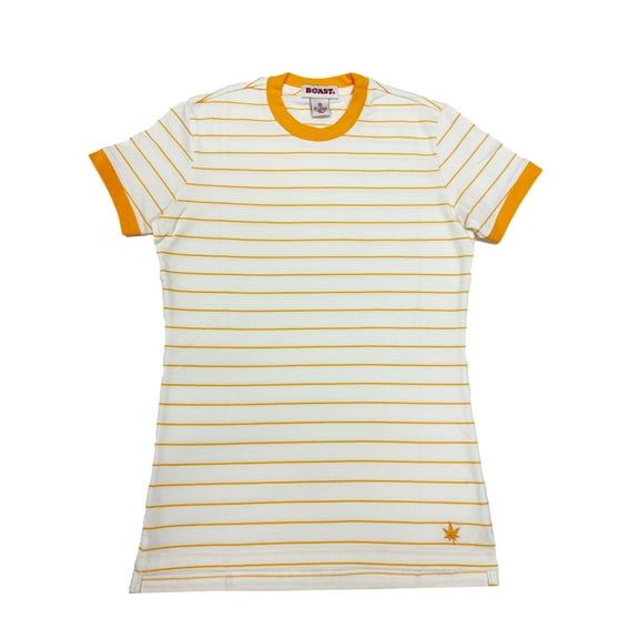 Boast Women's Striped Crewneck T-Shirt, X-Small, Orange