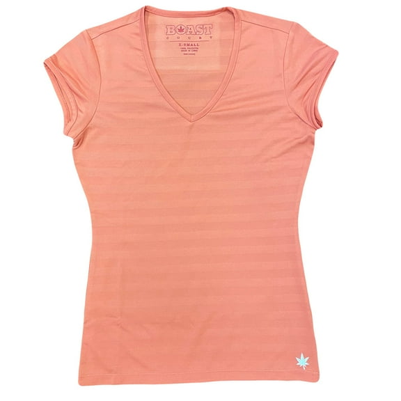 Boast Women's Texture Stripe Tennis Tee Medium, Coral