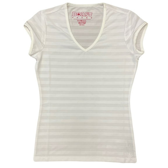Boast Women's Texture Stripe Tennis Tee X-Small, White