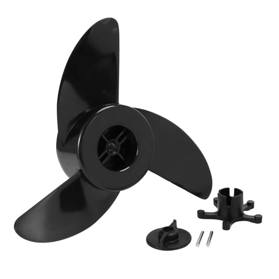 Boat 3-Blade Propellers Electric Outboard Trolling Motor Prop and Mount Nut Marine Dinghy Outboard Propeller Replacement