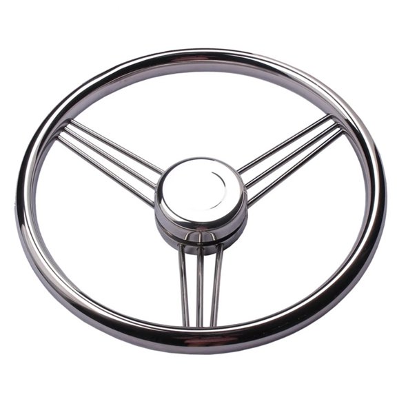 Boat Accessories Steering Wheel Stainless Steel 9 Spoke Knurling 13-1/2'' For Marine Yacht