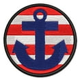 thumbnail image 1 of Boat Anchor Nautical Applique Multi-Color Embroidered Iron-On Patch - 3.5 Inch Large, 1 of 5
