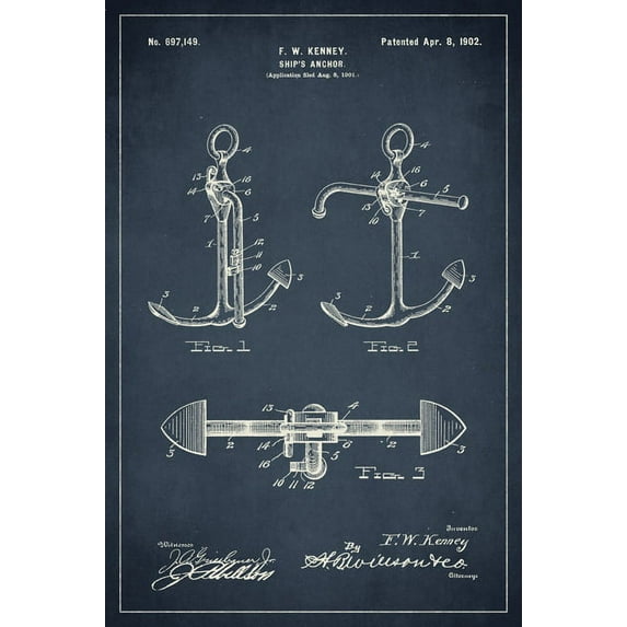 Boat Anchor Nautical Patent Art Print