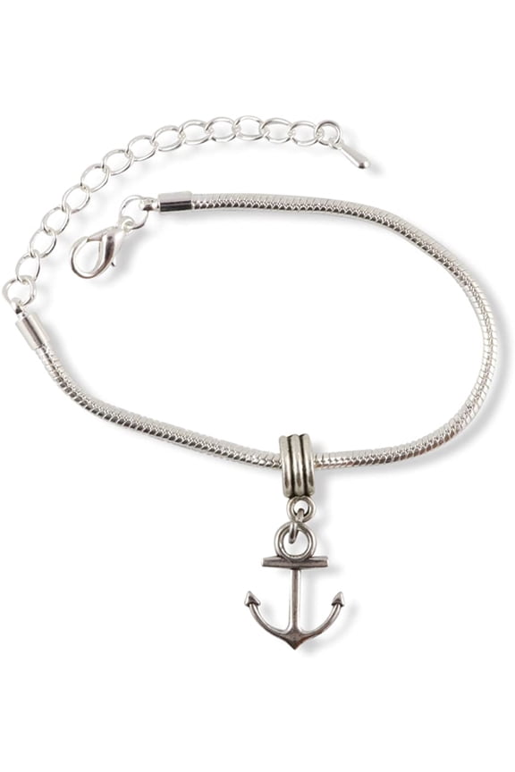 Boat Anchor Snake Chain Charm Bracelet