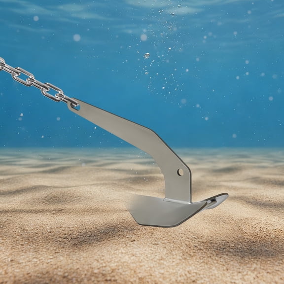 Boat Anchor Wing 316 Stainless Steel Non-Hinged Plow Silver for Boats 20-35ft