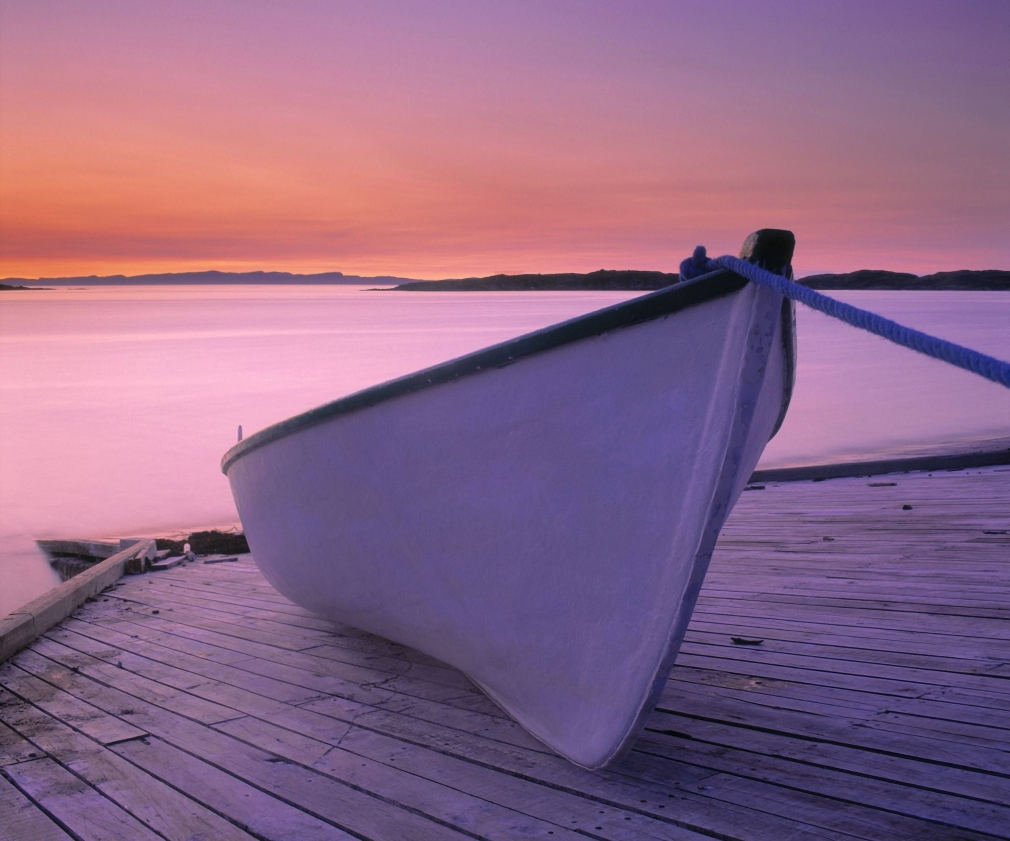 Boat At Dawn Harrington Harbour Lower North Shore Duplessis Region Quebec Canvas Art - Yves Marcoux Design Pics (36 x 30)