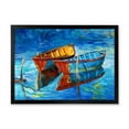 thumbnail image 1 of Boat At The Lake During Evening Glow III 32 in x 24 in Framed Painting Canvas Art Print, by Designart, 1 of 4
