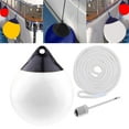 thumbnail image 1 of Boat Ball Anchor Buoy Float Inflatable Dock Edge 10x12 inch Protector Marine Mooring Buoy Swim Buoy for Fishing Sailboats Accessories White Rope, 1 of 8