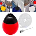 thumbnail image 1 of Boat Ball Anchor Buoy Float Inflatable Dock Edge 10x12 inch Protector Marine Mooring Buoy Swim Buoy for Fishing Sailboats Accessories Red with White Rope, 1 of 8