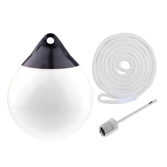Boat Ball Swim Buoy Protection Dock Edge 10x12 inch Docking Anti Collision Anchor Buoy Float Float for Small Boat Dock Yacht White Rope
