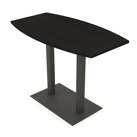 Boat Bistro Height Meeting Table Double Metal Base 34x70 Bar Table