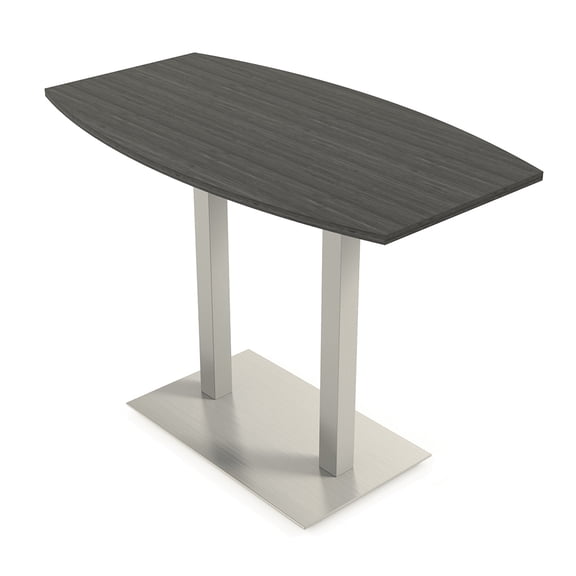 Boat Bistro Height Meeting Table Double Metal Base 34x70 Bar Table