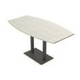 thumbnail image 1 of Boat Bistro Height Meeting Table Double Metal Base 46x84 Bar Table, 1 of 5