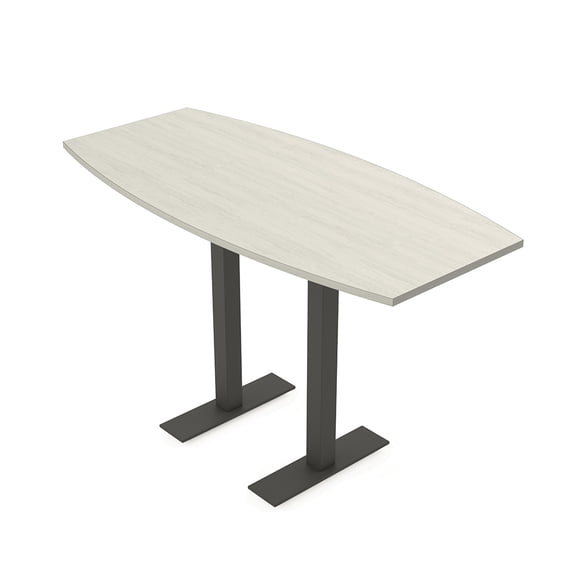 Boat Bistro Height Meeting Table T-Shaped Metal Base 34x70 Bar Table