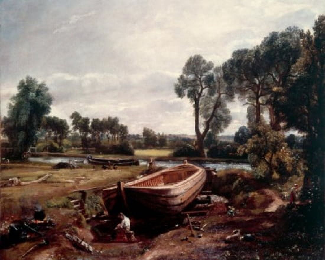 Boat Building near Flatford Mill by John Constable oil on canvas 1814 (1776-1837) UK England London Victoria & Albert Museum Canvas Art - John Constable (18 x 24)