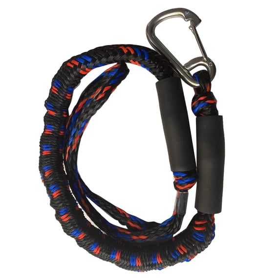 Boat Bungee Dock Line Docking String Dock Line with Stainless Steel Clip 4 Feet Sturdy Marine Bungee Cord Boat Tie Down Ropes Accessories D