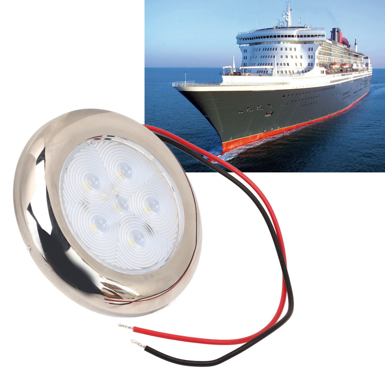 Boat Cabin Light, Super Bright RV LED Ceiling Dome Light 12V