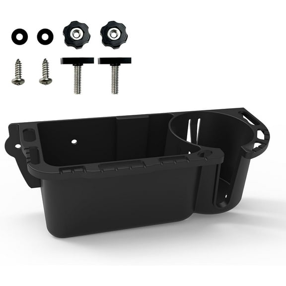 Boat Caddy Organizer, Multifunctional Boat Storage Organizer with Drainage, Drill or T-Bolt 2 Ways Installation for Marine, Kayak, Jon Boat, Bass Boat, Fishing Tool Holder