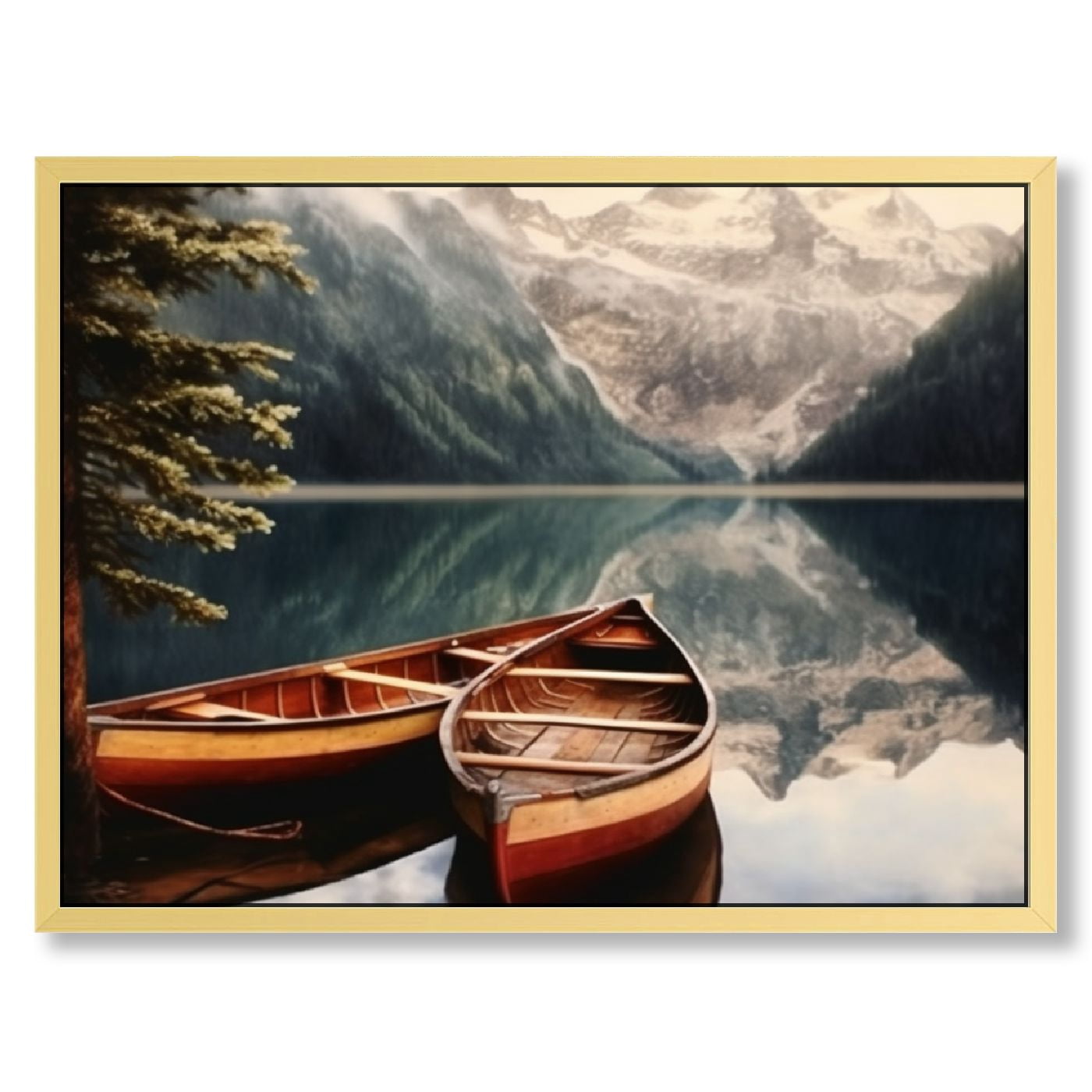 Boat Canvas Wall Art Nature Wildflower Pictures Blue Sky Sun Mountain ...
