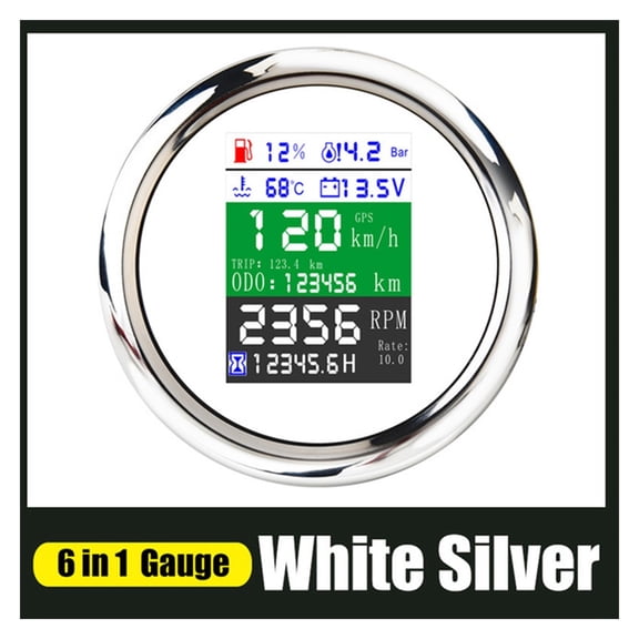 Boat Car GPS Speedometer With GPS Antenna For Motor Yacht TFT Screen Waterproof Odometer Adjustable Trip ODO COG Voltmeter 9-32V ,Easy to Install