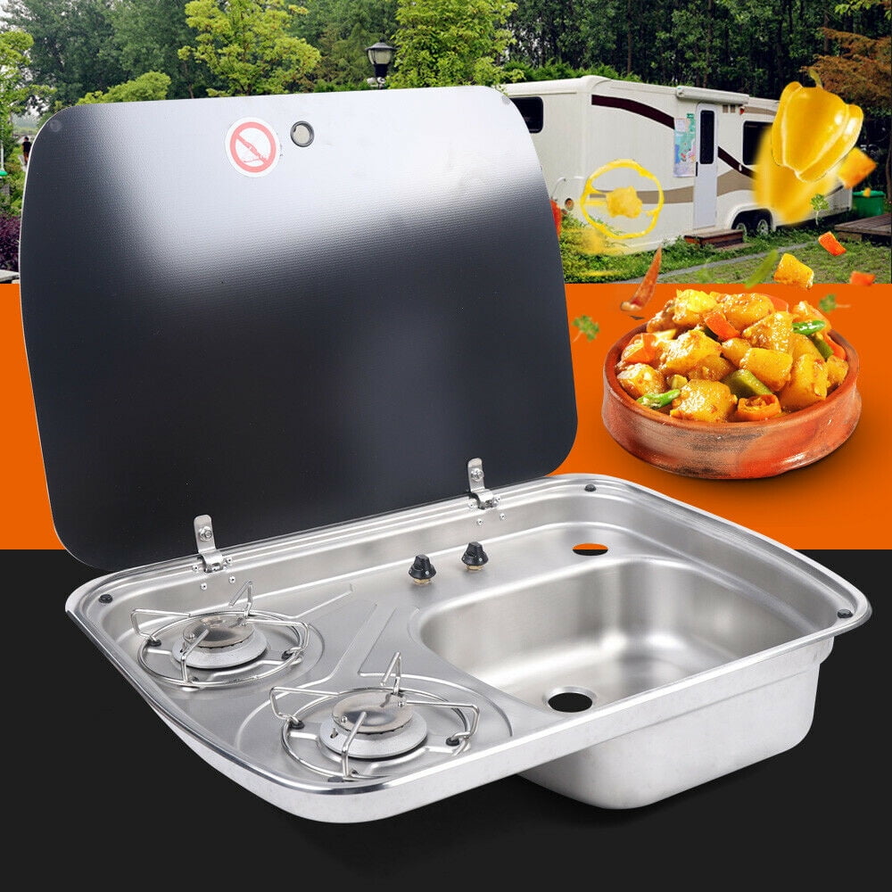 Boat Caravan RV 2 Burner LPG Camping Stove, White