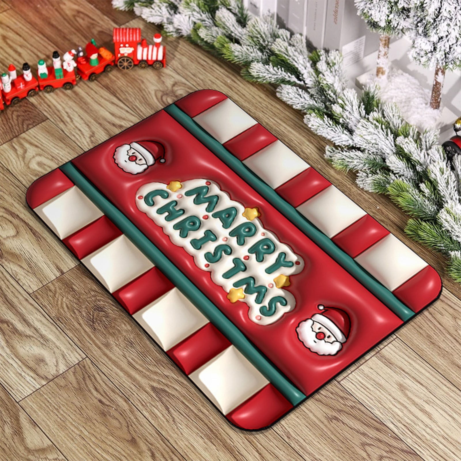 Boat Carpet Christmas Mat Fun Decoration Mat Christmas Mat 3D