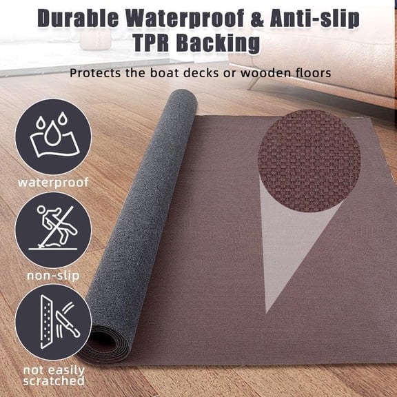 Boat Carpet, Marine Carpeting with Soft Cut Pile and Water-Proof TPR Backing, Carpet Roll for Home, Patio, Porch, Deck