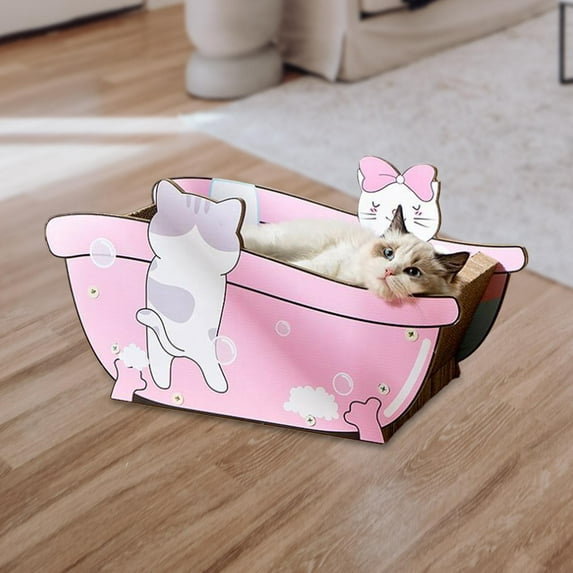 Boat Cat Scratcher Lounge for Small Medium and Large Cats Cat Scratching Mat Pink