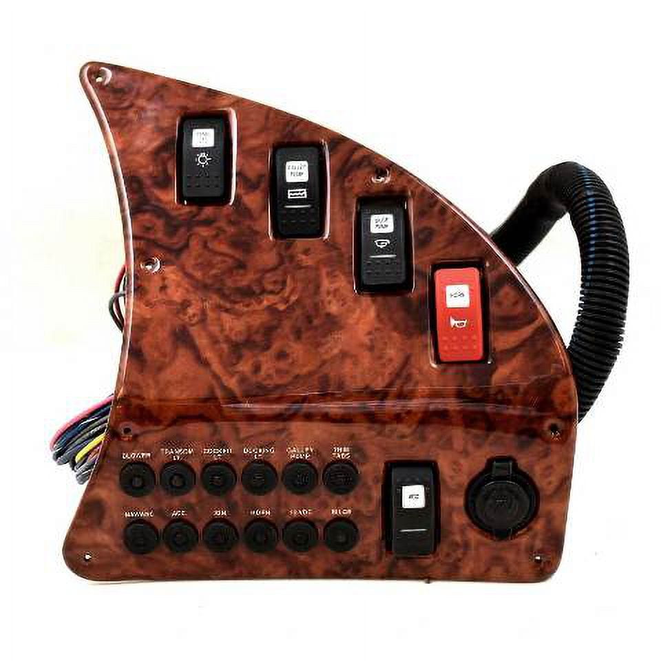 Boat Circuit Breaker Panel 206492E 10 5/8 x 10 3/8 Inch Woodgrain