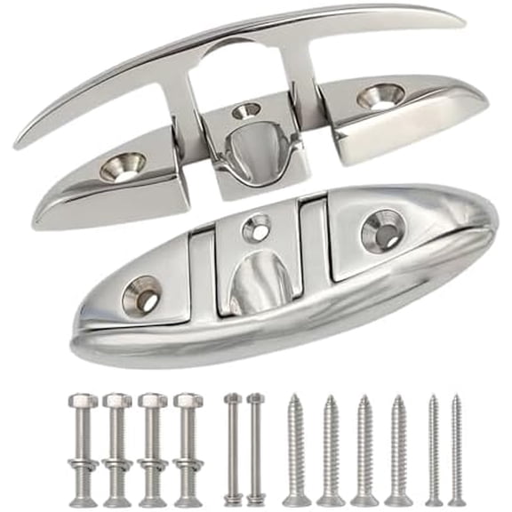 Boat Cleats 5 inch 316 Stainless Steel Folding Boat Cleats Marine Grade Rope Cleat Flip Up Dock Cleats for Boat Kayak Pontoon Boat with Screws$$Watercraft