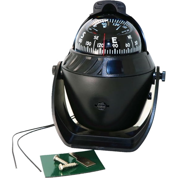 Boat Compass Dash Mount Flush: Marine Compass Dashboard Navigation Marine Compass, Illuminated Dashboard Compass Surface Mount for Boat Car, Electronic Sea Compass