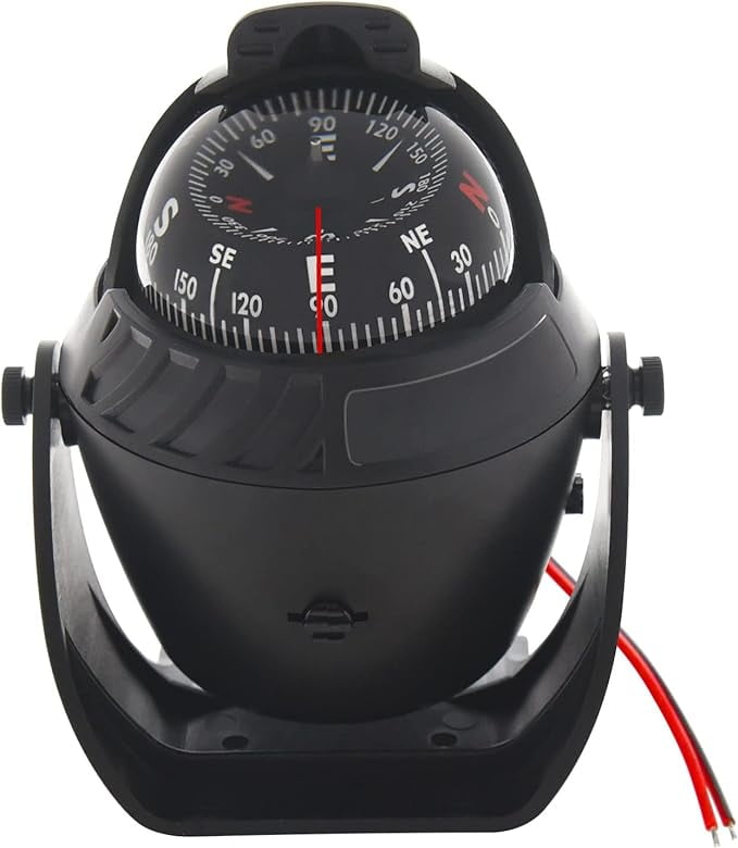 Boat Compass Flush Mount Compass, Marine Compass Dashboard with Light