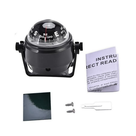 Boat Compass w/ Mounting Fittings, Compass Ball, Electronic Navigation Marine Compass Boats Surface Mount, Night Vision Compass for Boat, Marine Boat, Truck, Caravan