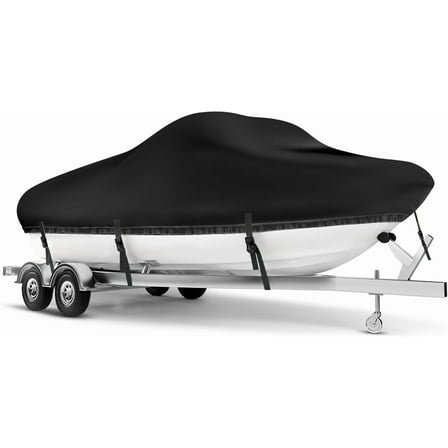 Boat Cover 17-19 ft, Waterproof 900D Heavy Duty Boat Cover, PU Marine Grade Polyester Boat Covers 17-19 ft, Fits Bass, V-Hull, Tri-Hull, Runabout, Jon, Fishing, Trailerable, Beam Width 115 inch