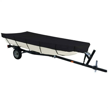 Boat Cover, Waterproof Heavy Duty 210D Marine Grade Trailerable Boat Cover Replacement for Jon Boat