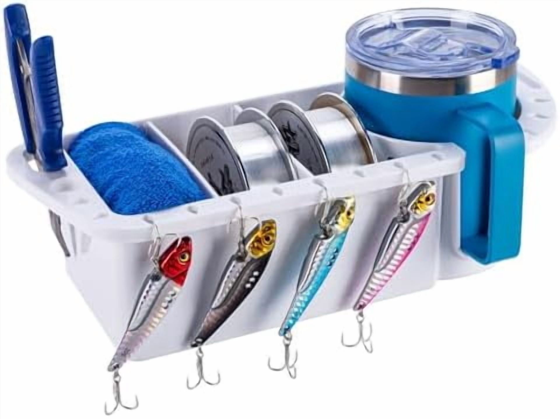 Boat Cup Holder, Boat Caddy Organizer, Multifunctional Boat Storage Organizer for Boat, Kayak, Pontoon, Bass Boat, Jon Boat - Fishing Tool Holder, Boat Fishing Accessories