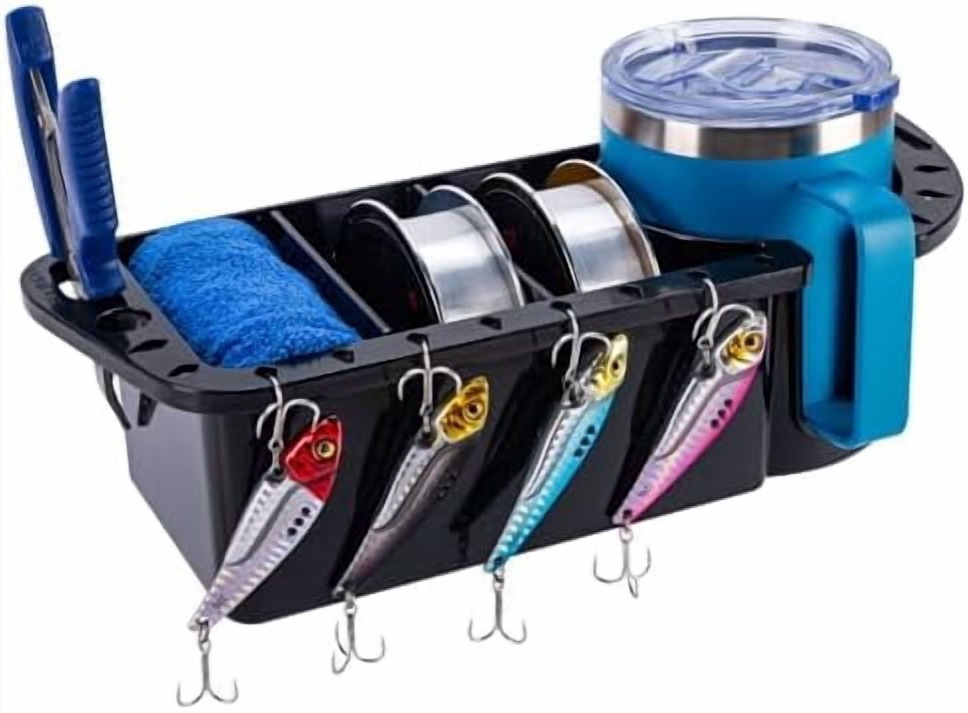 Boat Cup Holder, Boat Caddy Organizer, Multifunctional Boat Storage Organizer for Boat, Kayak, Pontoon, Bass Boat, Jon Boat - Fishing Tool Holder, Boat Fishing Accessories