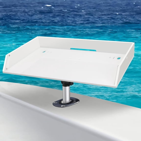 Boat Cutting Board,Cutting Board with 360°Adjustable Rotational Stopper Rod Holder Mount Plier Storage and Knife Slot with Scale Fishing Cleaning Table,Boat Fish Cleaning Station.(boat cutting board)