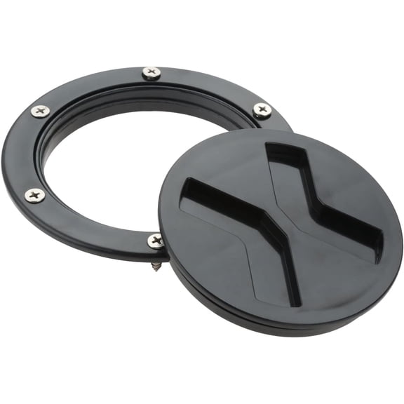 Boat Deck Plate Hatch, 4" Non Slip Inspection Hatch Cover Round Detachable Water Tight Lid Cover for Marine Boat Yacht Kayak, with Mounting Screws