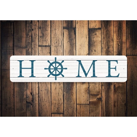 Boat Dock Home Sign Cute Boat Gift Boat Owner Gift Boat House Sign Boat House Metal Aluminum Sign Rustic Boat House Sign Rustic Metal Aluminum Signs - Size: 16 x 4 Inches
