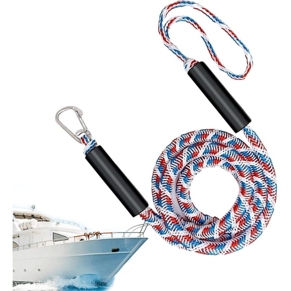 Boat Dock Rope Elastic Heavy Duty Outdoor Cords with Stainless Steel Clip,Strong Mooring Rope for Lake River Beach Sea Snow Sledding Wakeboarding Waterskiing Kayaking Boating Docking Fishing(Z)
